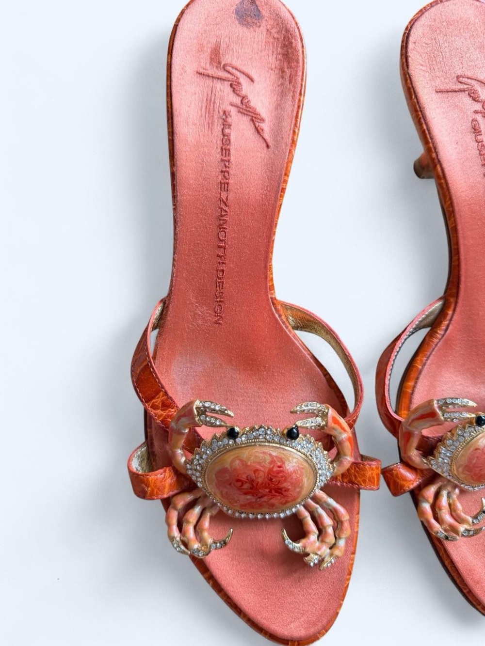 Giuseppe Zanotti Embellished Crab Cancer Kitten Heel Sandals Vintage Archival 38 - Picture 3 of 15